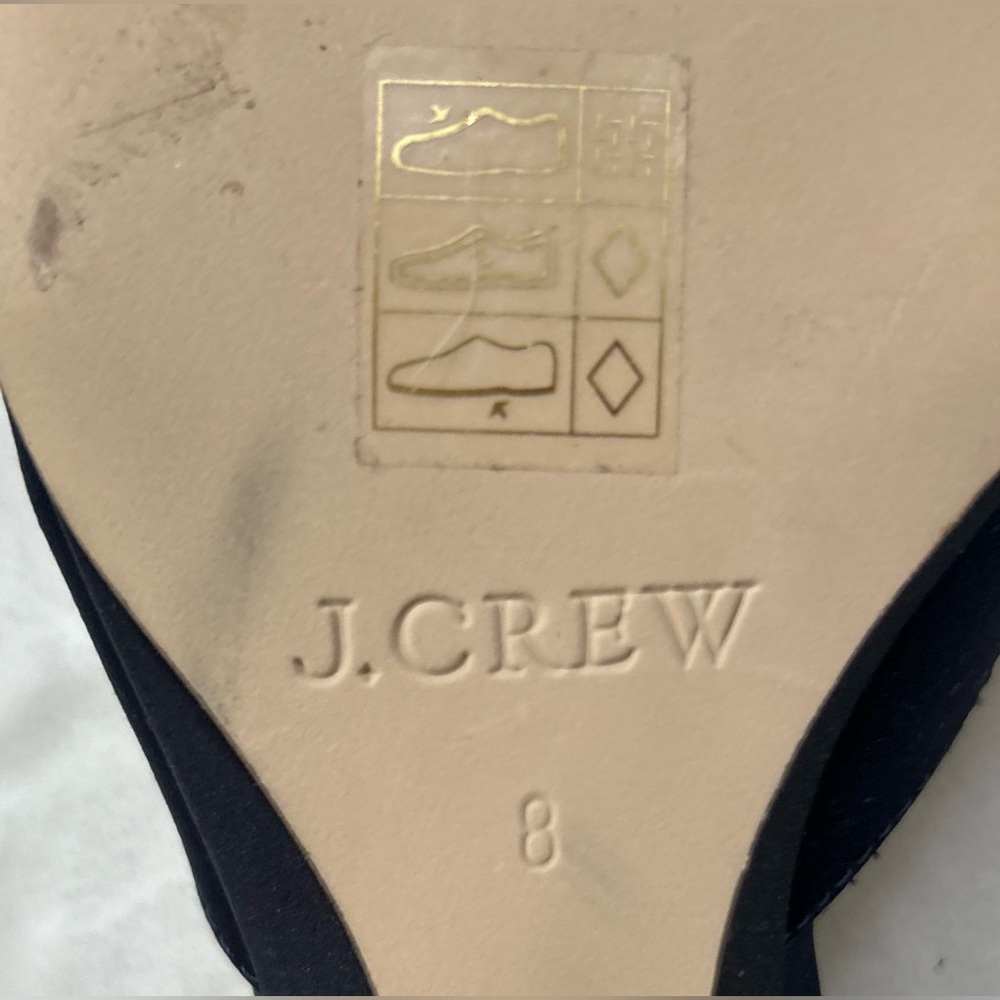 J. Crew Collection Blue Size 8 Mules Satin Wedges Slip On Heel Shoes - Picture 2 of 14